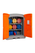 PE sklad DEPOT pre sudy nebezpecnych kvapalin s extra regalom